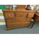 EDWARDIAN CHEST OF DRAWERS, continental design 5 drawer chest with ornate brass handles, 42" width