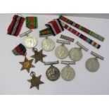 WWII MEDALS, 3 pairs of WWII War & Defence medals, 2 39/45 Stars and Atlantic Stars, also 1914/18