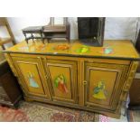 MID EASTERN INTEREST, triple cupboard cabinet painted with Mid Eastern dancers at wedding