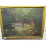 E. NEALE, signed oil on canvas, dated 1879, "Ducks with Kingfisher in the foreground", inscribed "