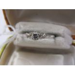 18ct WHITE GOLD & DIAMOND SOLITAIRE, set with brilliant cut diamond, approx 0.15ct, size R/S