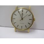9ct YELLOW GOLD GENTLEMAN'S OMEGA GENIEVE MECHANICAL WRIST WATCH, appears in good working condition,
