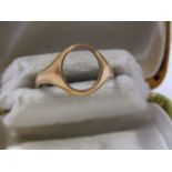 9ct GOLD SIGNET RING SHANK weighing approx. 3 grams