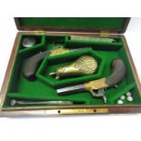ANTIQUE FIREARMS, cased pair of box lock percussion pistols by Bentley of London in fitted case