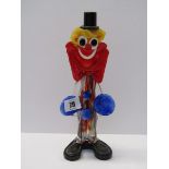 MURANO GLASS, a Murano glass clown, 11" high