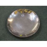 SILVERPLATE, circular fruit bowl imbellished with gilded acorn leaf and acorn decoration, 15" dia