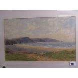 CHARLES H. BRANSCOMBE, signed watercolour dated 1911, "Widemouth Bay with Sheep grazing", 10.5" x