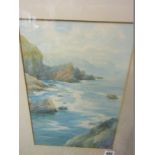 LEWIS MORTIMER, 2 signed watercolours "Breaking Waves", 14" x 9.5"