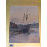 CORNISH SCHOOL, D. Green, signed watercolour, "Shipping on the River Fal", dated 1887, 13" x 9.5"