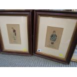 DICKENS, pair of watercolour Character Studies, "The Fat Boy" and "Toots", 7" x 4"