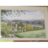 F. J. WALLER, signed watercolour "Overlooking St Clement, near Truro", 14" x 20"