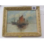 AFTER EDWIN FLETCHER, pair of indistinctly signed oils on canvas "Fishing Boats entering Harbour",