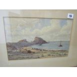 CHARLES BRANSCOMBE, signed watercolour dated 1912, "Bude Breakwater", 9" x 13.5"