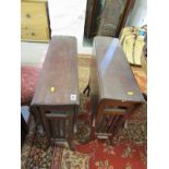 SUTHERLAND TABLE, pair of mahogany winged top occasional tables