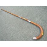 WALKING CANE, silver mounted walking cane