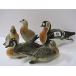 RUSSIAN PORCELAIN BIRDS, collection of 5 Russian bird figures