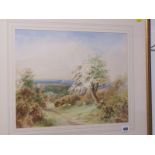 WILLIAM HENRY DYER, signed watercolour "Sheep Grazing near Bovey Tracey", 13" x 18"