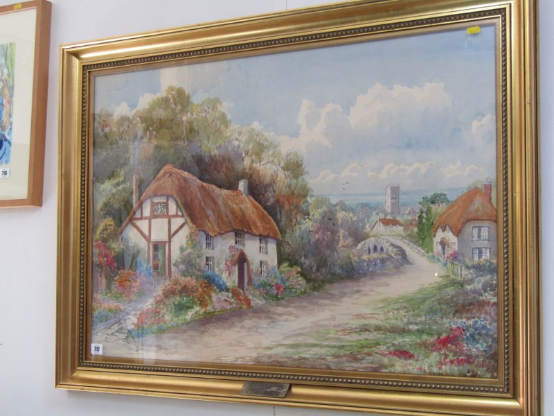 DOUGLAS PINDER, signed watercolour "Springtime in Cornwall", 23" x 35"