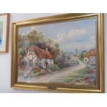 DOUGLAS PINDER, signed watercolour "Springtime in Cornwall", 23" x 35"