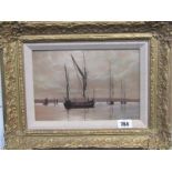 HENRY SCOTT TUKE (1858 - 1929), oil on board signed with intitials, "On the Fal", 6" x 9"