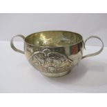 SILVER TWIN HANDLED SUGAR BOWL, decorated with ruben's angels heads, London 1903, 6.5oz