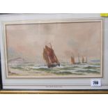 ARTHUR WILDE PARSONS, signed watercolour "Windswept Breeze off the Cornish Coast", 6.5" x 11.5"