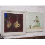 PAUL WADSWORTH, mixed media on canvas, 2 framed studies, "Abstract Compositions" and "The