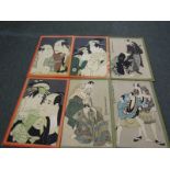 JAPANESE WOODBLOCK PRINTS, collection of unframed facsimile prints