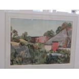 WILLIAM DRING, signed watercolour dated 1914 "View of Compton Farm", Royal Academy Summer Exhibition