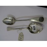 GEORGIAN TABLE SPOONS, pair of HM silver Old English pattern table spoons, London 1802,