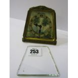 ART DECO WALTHAM, an 8 day travelling clock with floral relief border and painted clock face