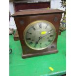 MAHOGANY BRACKET CLOCK, satin finish dial with Westminster chimes, 11" height