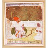 AN EARLY INDIAN RAJASTHAN MINIATURE PAINTING ON PAPER, circa 1800, possibly Marwar, depicting a