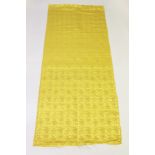 A FINE QUALITY YARDAGE OF 19TH/20TH CENTURY CHINESE YELLOW GROUND EMBROIDERED BROCADE SILK,