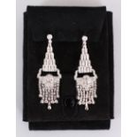 A GOOD PAIR OF ADLER CHANDELIER DIAMOND EARRINGS.