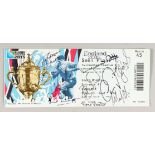 RUGBY WORLD CUP, ENGLAND SEMI FINAL TICKET, Saturday October 24th 2015, with signatures.