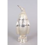 A GOOD PLATE PENGUIN CASTER.17cms high.