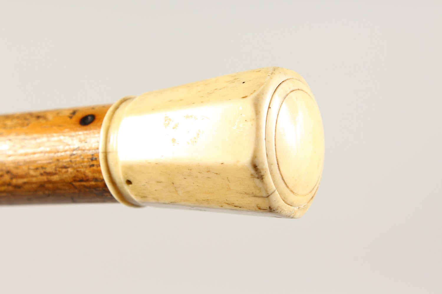 A 19TH CENTURY BAMBOO DAGGER CANE, with ivory pommel. 37ins long. - Image 4 of 10