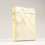 A MOTHER-OF-PEARL CALLING CARD CASE. 10cms x 8cms.
