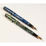 TWO BURNHAM FOUNTAIN PENS.