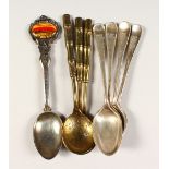 FOUR VARIOUS SILVER COFFEE SPOONS and four various spoons.