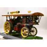 A GOOD 2-INCH SCALE BURRELL SHOWMANS LIVE STEAM TRACTION ENGINE, "Thetford Town", on a green painted