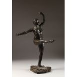 AFTER EDGAR DEGAS (1834-1917) FRENCH A VERY GOOD LARGE BRONZE BALLET DANCER. Signed, with foundry