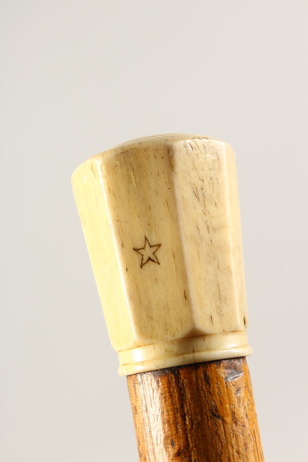 A 19TH CENTURY BAMBOO DAGGER CANE, with ivory pommel. 37ins long. - Image 2 of 10