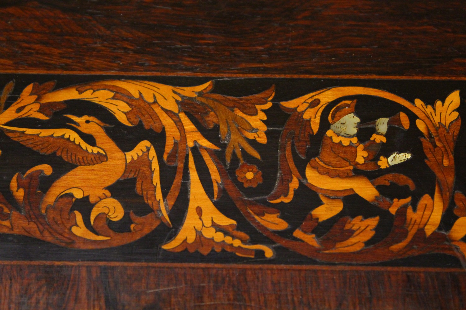 AN EARLY 19TH CENTURY ROSEWOOD AND MARQUETRY LIBRARY TABLE, in the manner of Gillow, the rounded - Image 3 of 16