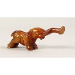 A CHINESE CARVED JADE ELEPHANT. 11cms long.