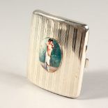 A SILVER CIGARETTE CASE, with an oval of a nude. Birmingham 1919.