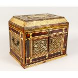 A 17TH CENTURY EUROPEAN TABLE DESK for the ISLAMIC MARKET, with tortoiseshell, ivory and coloured