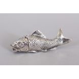 A NOVELTY SILVER FISH VESTA CASE.