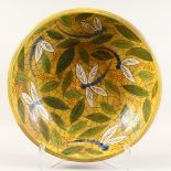 A LARGE POOLE POTTERY CIRCULAR BOWL. Thrown by ALAN WHITE and decorated by ZDENKA RALPH. 15ins